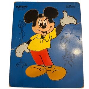 Playskool Disney Mickey Mouse 190-5 8 Piece Wood Peg Puzzle 3 to 6 Years Board